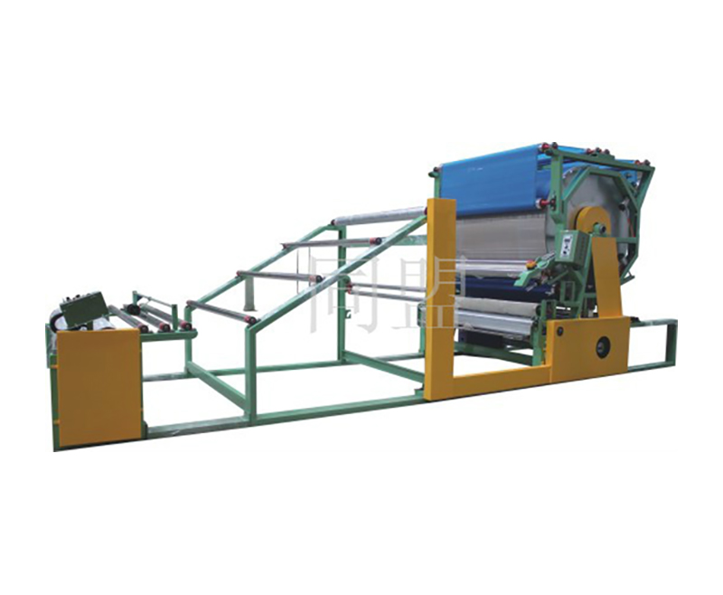 Vertical single rubber groove mesh belt laminating machine.